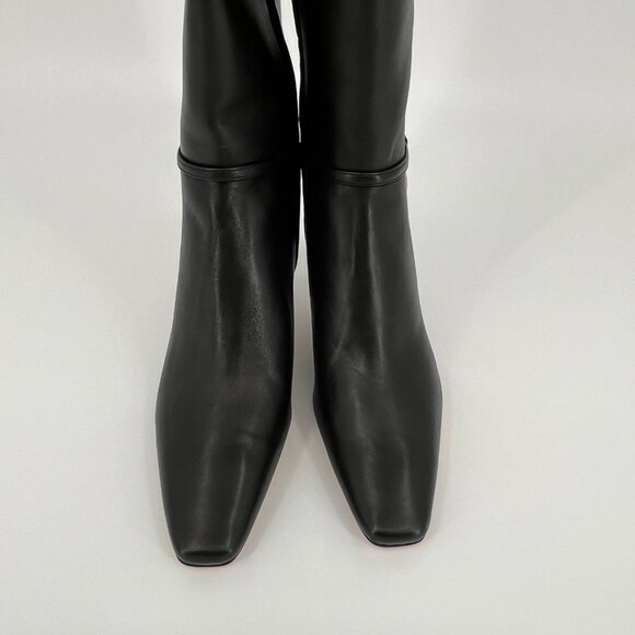 Coach Raquel Leather Tall Boots Size 9B Black Zip Closure Mid Heel CW985 - Picture 9 of 16